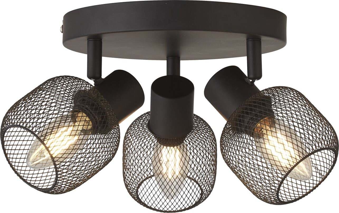 Plafoniera-Industrial-Nordico-Meshy-Acciaio-Nero-3-Luci-E14