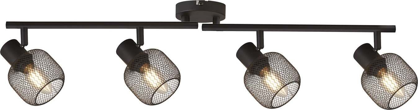 Plafoniera-Industrial-Nordico-Meshy-Acciaio-Nero-4-Luci-E14