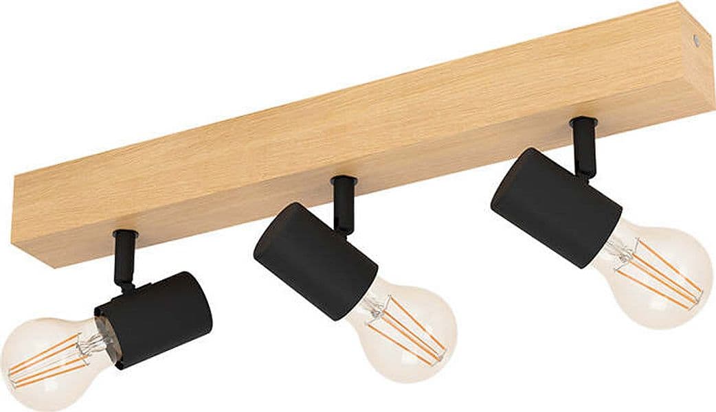 Plafoniera-Industrial-Townshend-3-3-Luci-Legno-Marrone-E-Nero