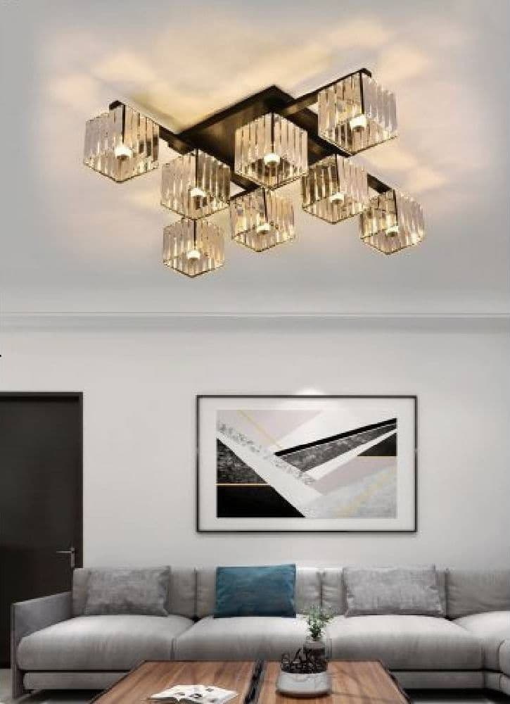 Plafoniera Lampadario Da Soffitto Design Moderno Con 8 Cubi E27 Cristallo C28-8 Casa, arredamento e bricolage > Illuminazione da interno > Plafoniere per interno > Lampadari Trade Shop italia - Napoli, Commerciovirtuoso.it
