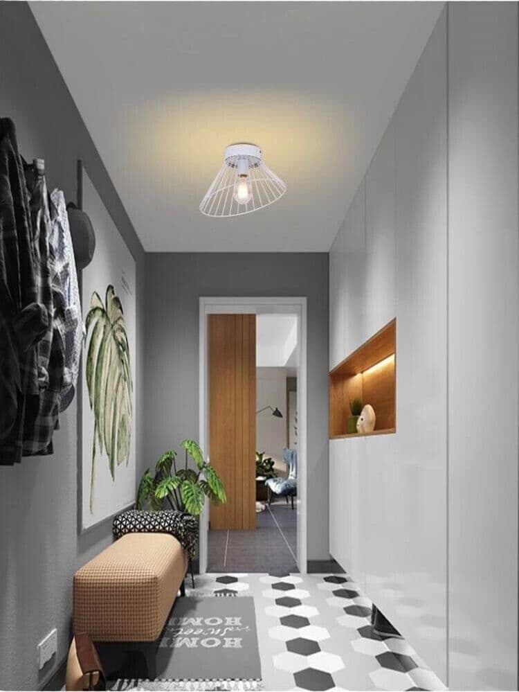 Plafoniera-Lampadario-In-Metallo-Porta-Lampadina-E27-Bianco-Universo