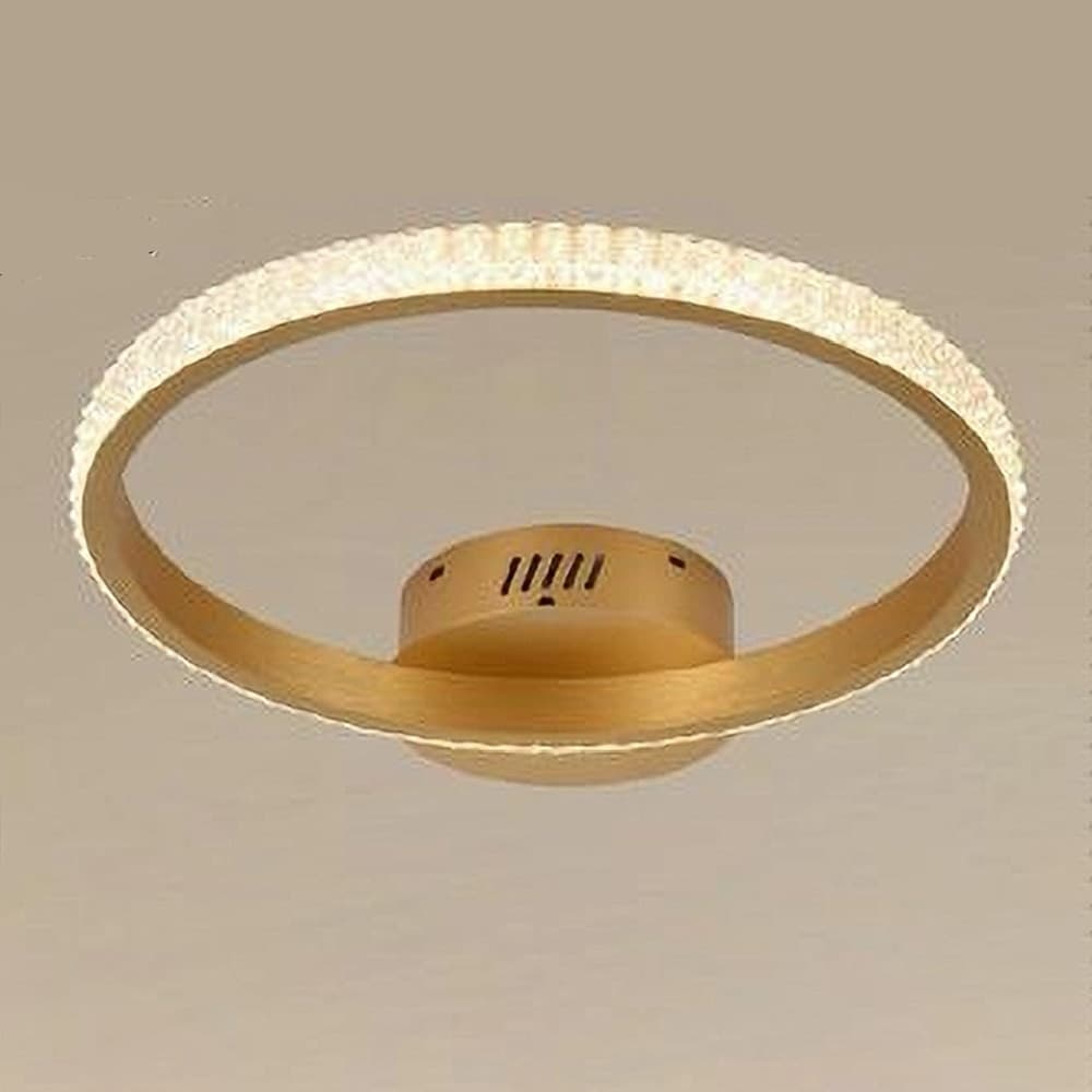 PLAFONIERA LED 24W CERCHIO EFFETTO CRISTALLO ORO LUCE FREDDA CALDA NATURALE 31739 in Plafoniere Trade Shop italia - Napoli, commercioVirtuoso.it