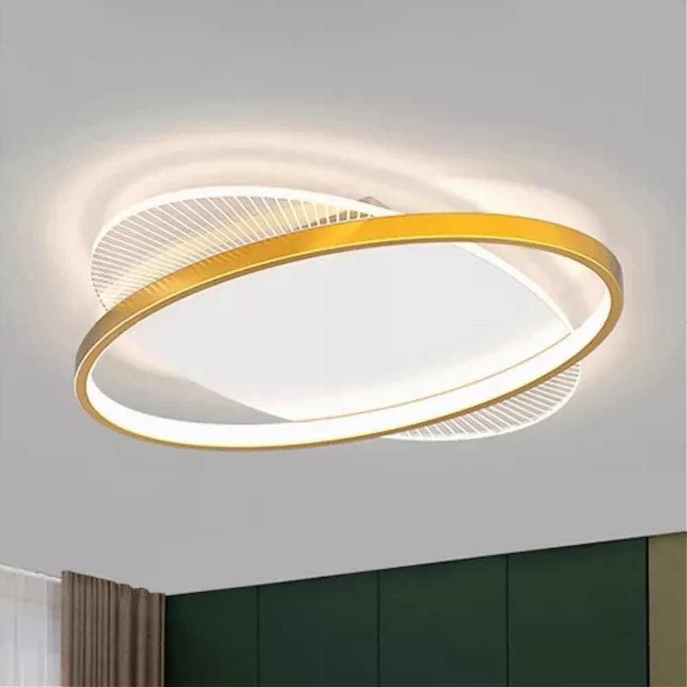 PLAFONIERA LED 28 W ROTONDA ORO MODERNO LAMPADARIO SOFFITTO LUCE NATURALE 71019 in Plafoniere Trade Shop italia - Napoli, commercioVirtuoso.it