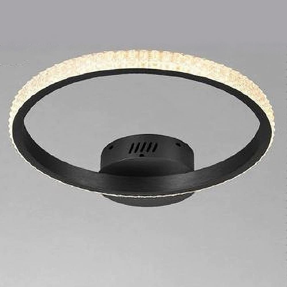 PLAFONIERA LED 28W NERO CERCHIO EFFETTO CRISTALLO LUCE CALDA NATURALE FREDDA 31753 in Plafoniere Trade Shop italia - Napoli, commercioVirtuoso.it