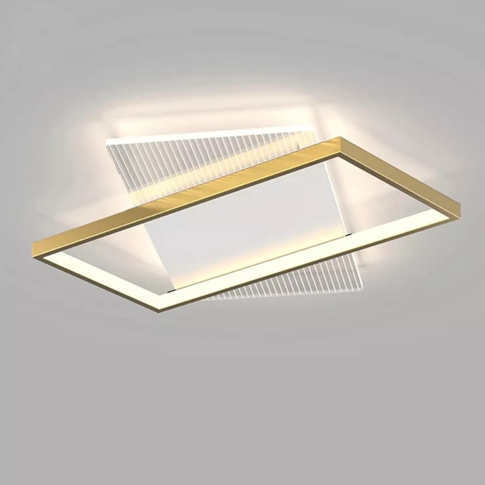 PLAFONIERA LED 32 W RETTANGOLARE ORO LAMPADARIO DA SOFFITTO LUCE NATURALE 71057 in Plafoniere Trade Shop italia - Napoli, commercioVirtuoso.it