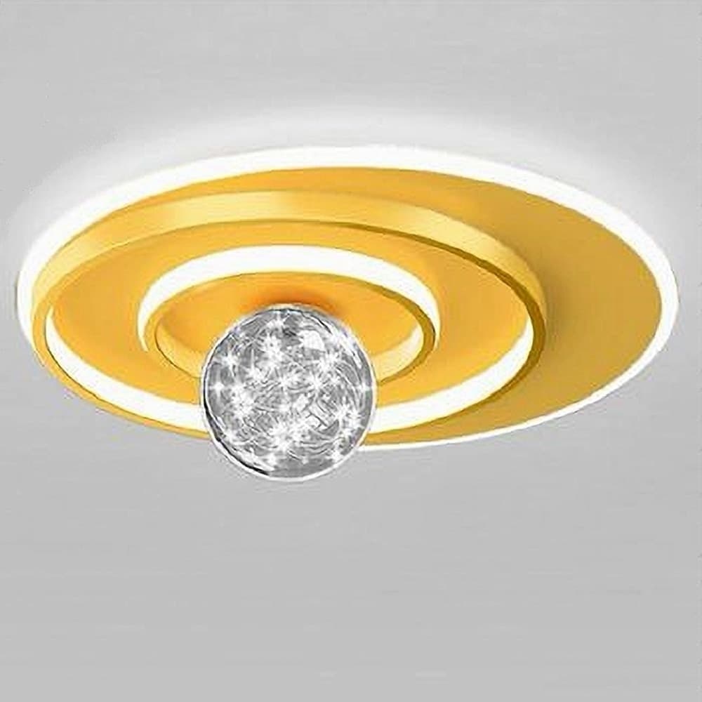 PLAFONIERA LED 48 W CERCHIO SPIRALE ORO SFERA LAMPADARIO TONDO LUCE FREDDA 70784 in Plafoniere Trade Shop italia - Napoli, commercioVirtuoso.it