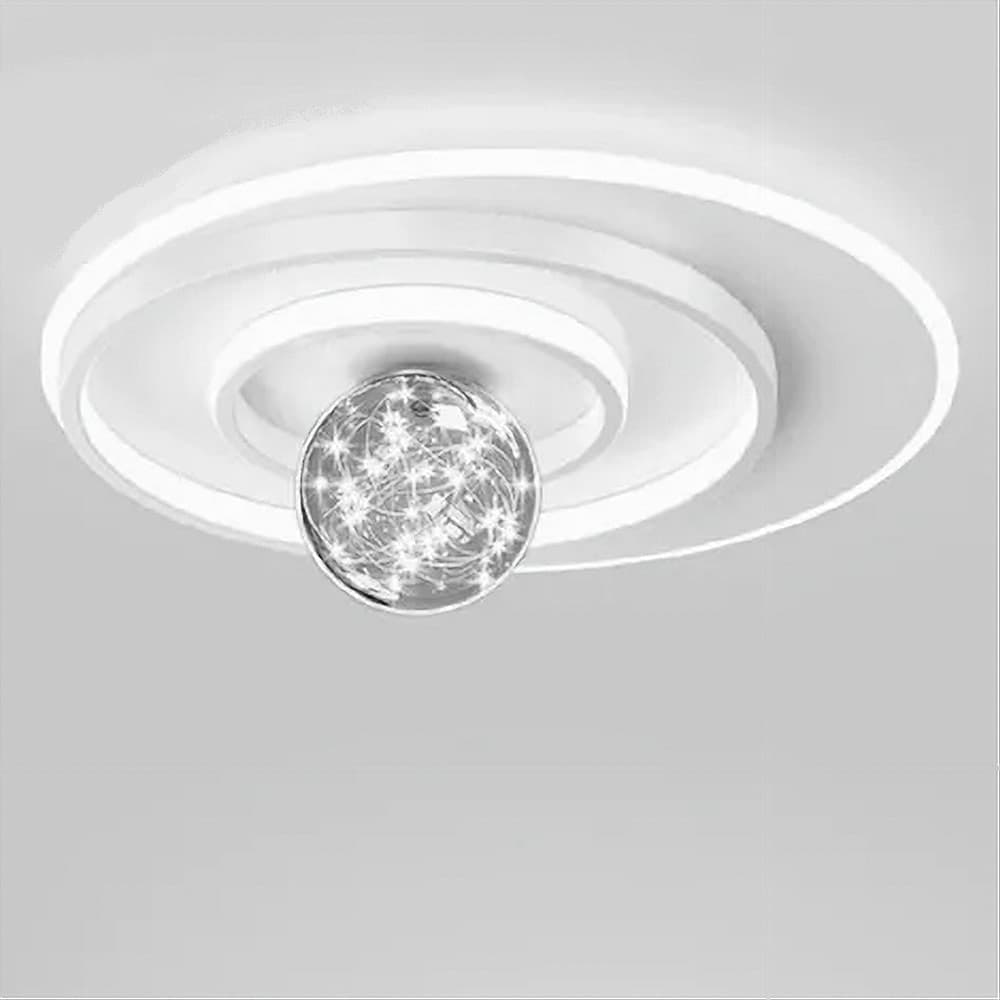 PLAFONIERA LED 48W CERCHIO SPIRALE BIANCO SFERA LAMPADARIO TONDO LUCE FREDDA 70760 in Lampadari Trade Shop italia - Napoli, commercioVirtuoso.it