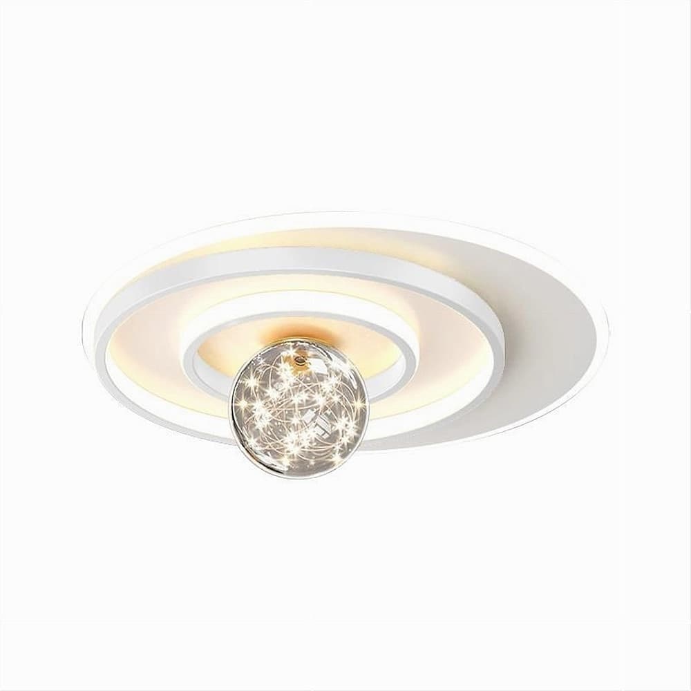 PLAFONIERA LED 48W CERCHIO SPIRALE BIANCO SFERA LAMPADARIO TONDO LUCE NATURALE 70753 in Plafoniere Trade Shop italia - Napoli, commercioVirtuoso.it
