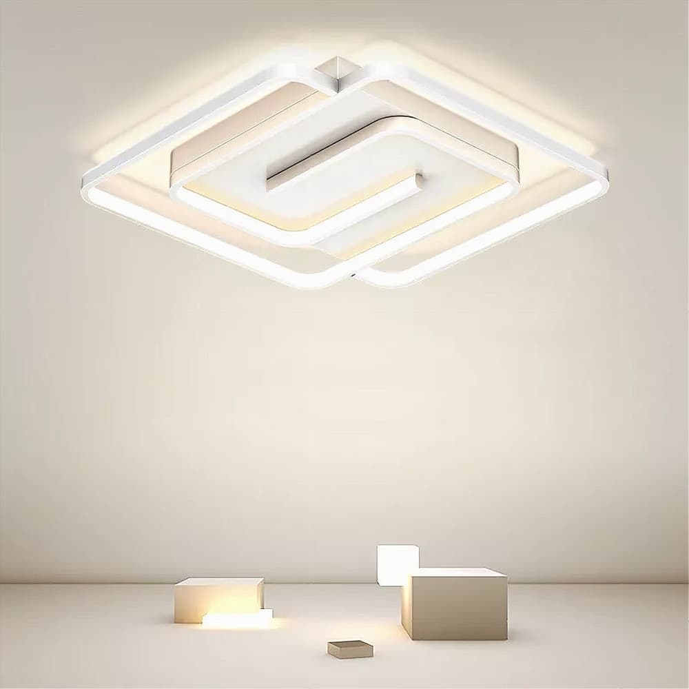 PLAFONIERA LED 48W QUADRATA SPIRALE VORTICE BIANCO LAMPADARIO SOFFITTO LUCE 4000K 70616 in Plafoniere Trade Shop italia - Napoli, commercioVirtuoso.it