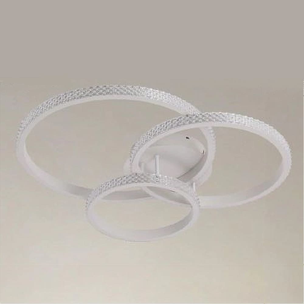 PLAFONIERA LED 72W 3 CERCHI EFFETTO CRISTALLO CON TELECOMANDO ANELLI BIANCO 31807 in Plafoniere Trade Shop italia - Napoli, commercioVirtuoso.it