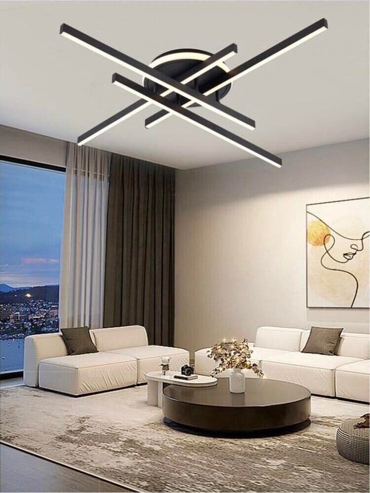 Plafoniera-Led-Luce-Bianca-6500k-Lampadario-45-Watt-Moderno-Nero-Pn21nf-Universo