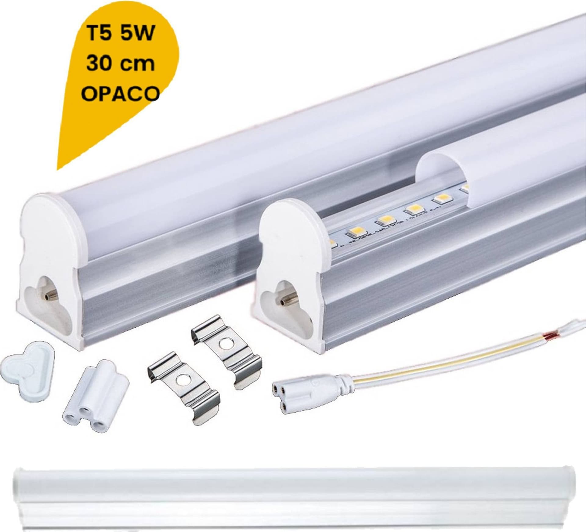 Plafoniera Led Neon T5 Sotto Pensile Reglette Tubo Vetro Opaco 5 Watt 30cm T5-30 in Plafoniere Trade Shop italia - Napoli, commercioVirtuoso.it