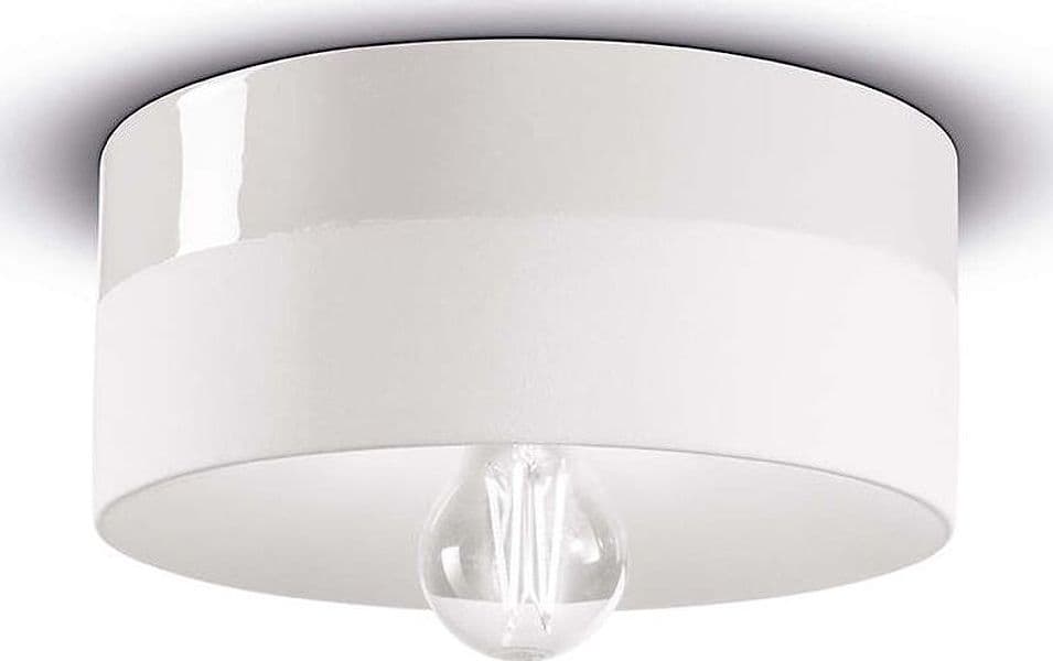 Plafoniera-Media-Vintage-Decò-Pi-Ceramica-Bianco-Grezzo-1-Luce-E27