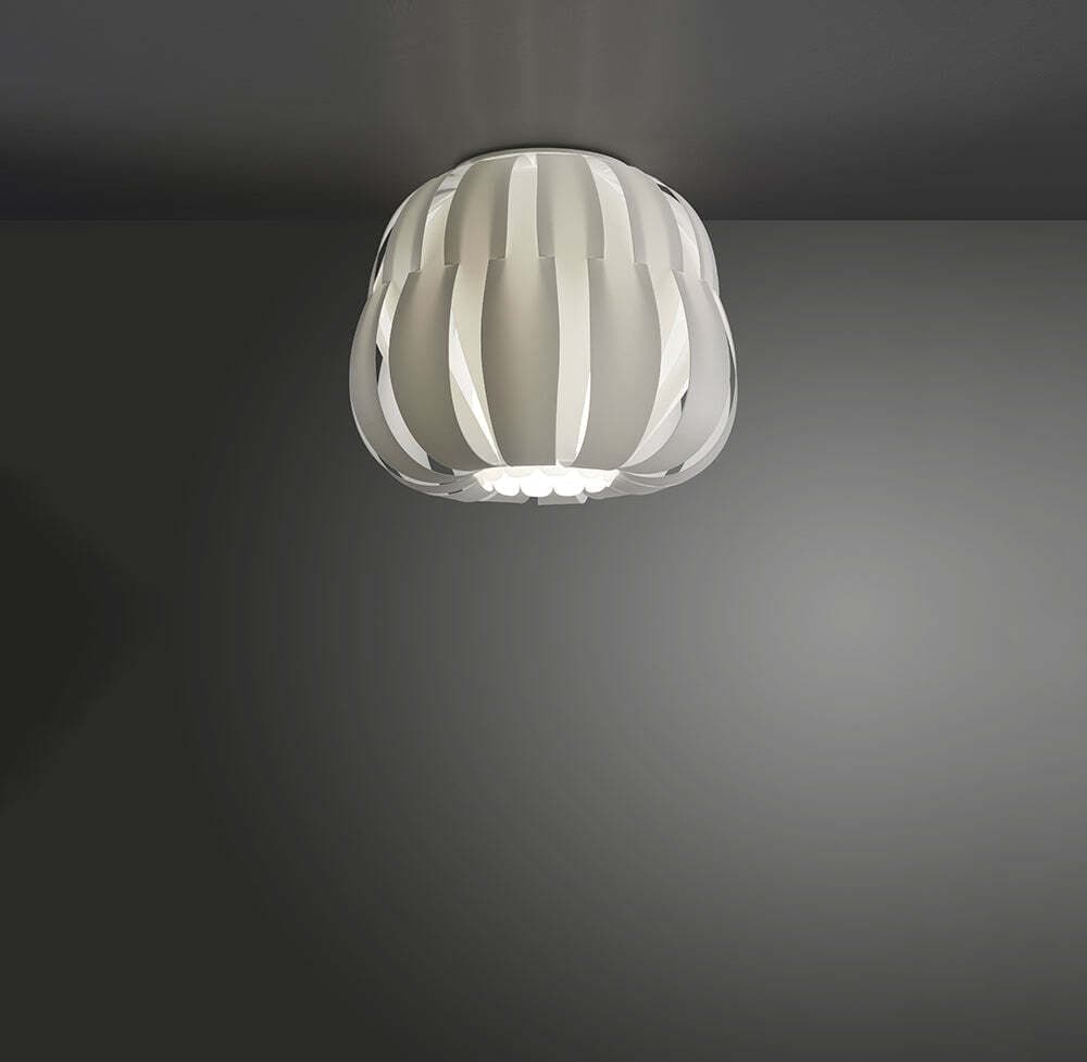 Plafoniera-Moderna-1-Luce-Queen-In-Polilux-Bianco-D25-Made-In-Italy