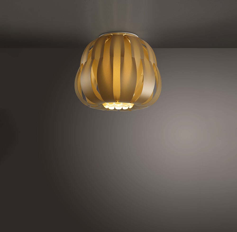 Plafoniera-Moderna-1-Luce-Queen-In-Polilux-Oro-D25-Made-In-Italy