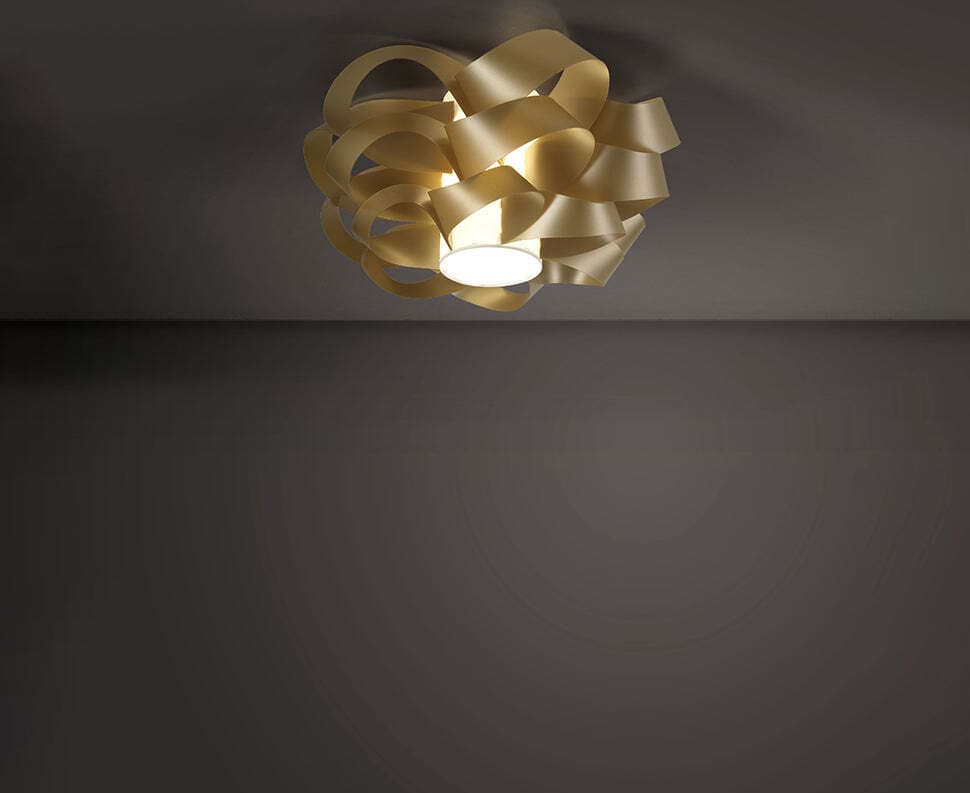 Plafoniera-Moderna-2-Luci-Cloud-D75-In-Polilux-Oro-Made-In-Italy