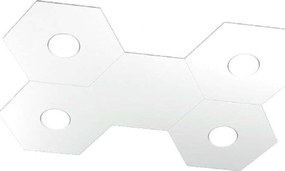 Plafoniera-Moderna-5-Moduli-Hexagon-Metallo-Bianco-4-Luci-Led-12X4W