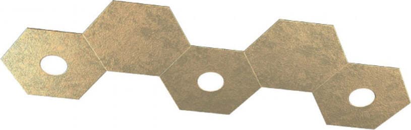 Plafoniera-Moderna-5-Moduli-Hexagon-Metallo-Foglia-Oro-3-Luci-Led-12X3W