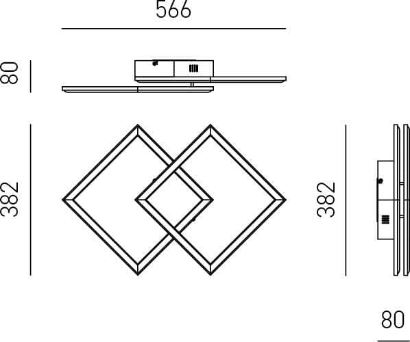 Plafoniera-Moderna-Afrodite-Alluminio-Oro-Spazzolato-Led-42W