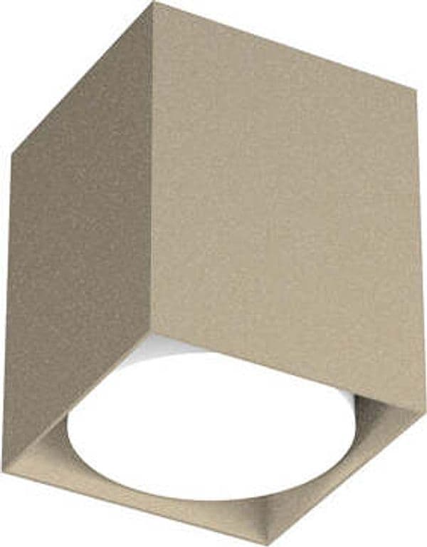 Plafoniera-Moderna-Cubica-Plate-Metallo-Sabbia-1-Luce-Gx53-10Cm
