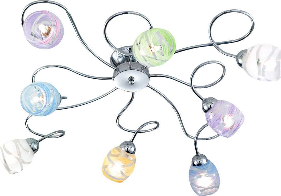 Plafoniera-moderna-Due-P-illuminazione-CAMILLA-PL8-E14-LED-vetro-metallo-lampada-soffitto