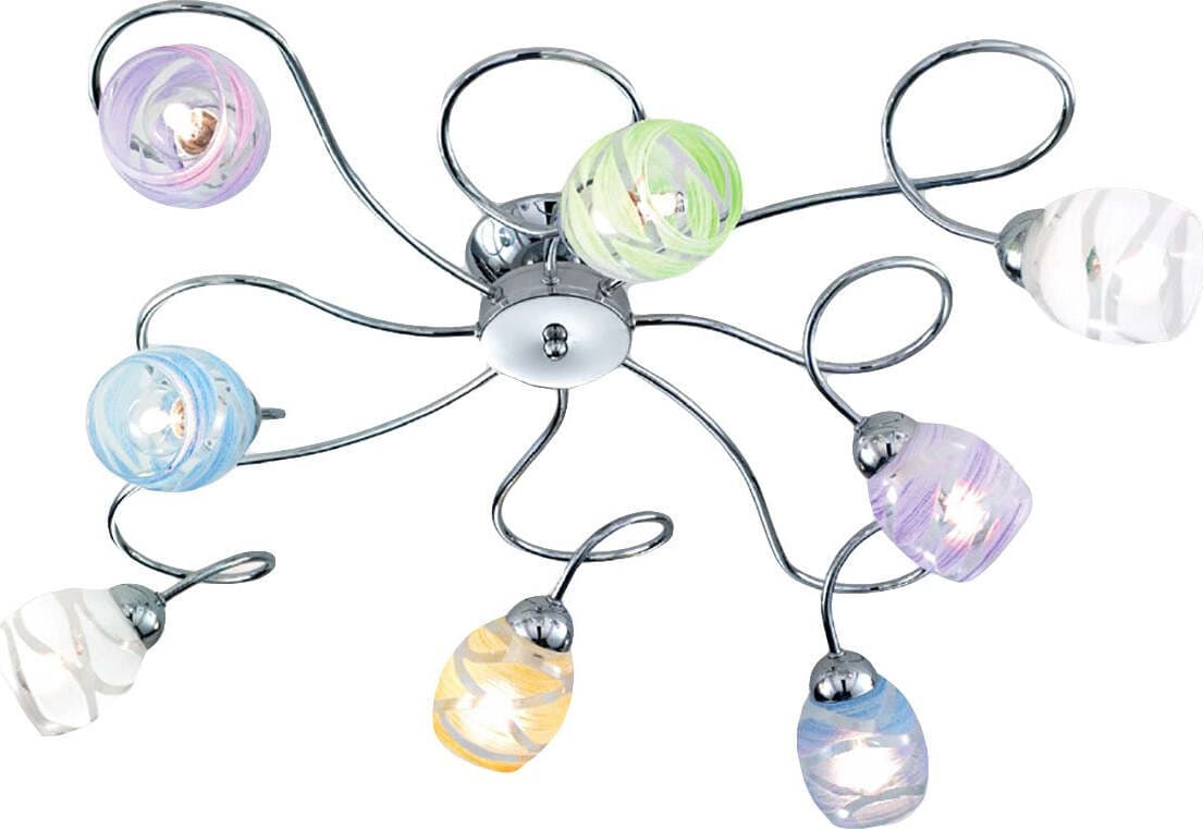 Plafoniera-moderna-Due-P-illuminazione-CAMILLA-PL8-E14-LED-vetro-metallo-lampada-soffitto