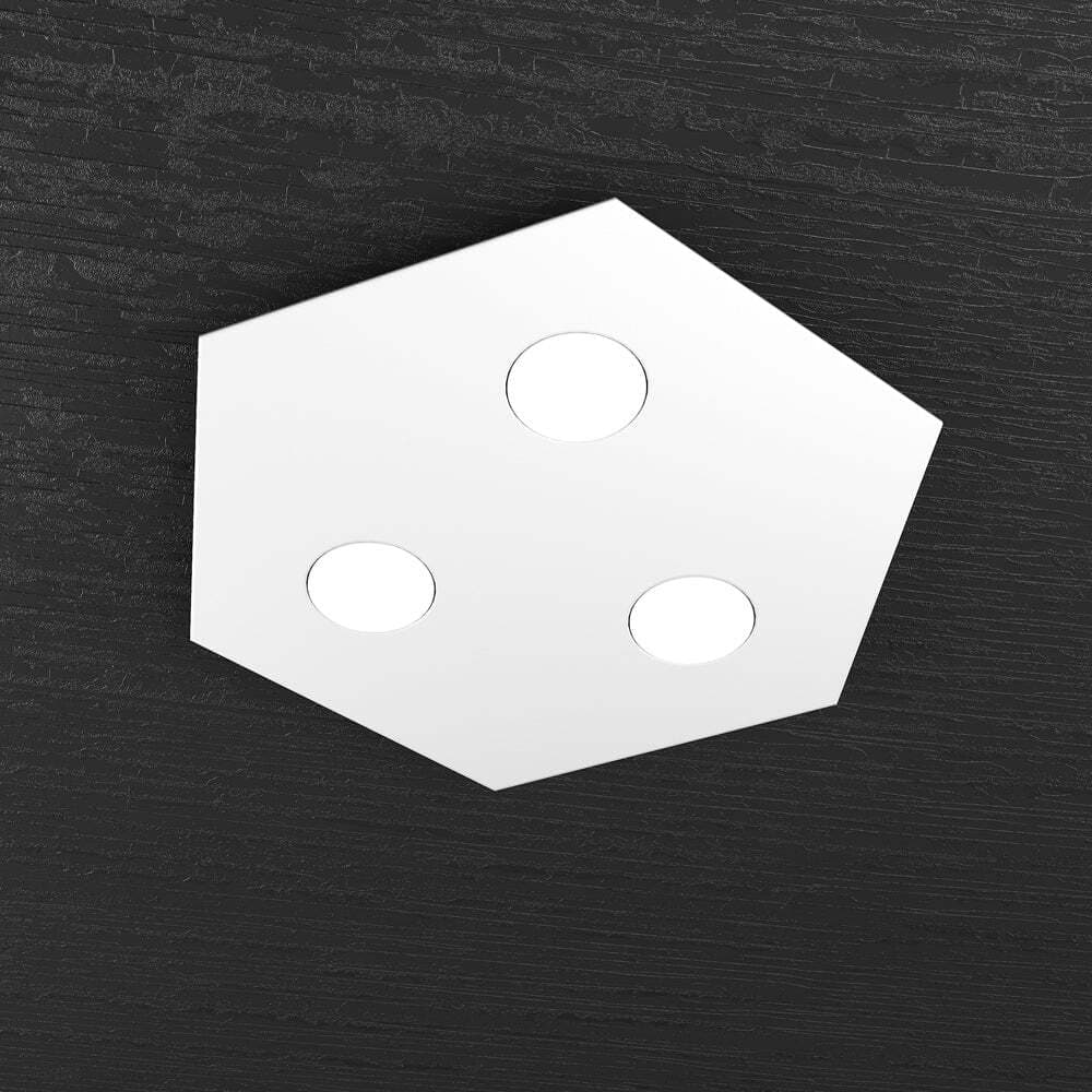 Plafoniera-Moderna-Esagonale-Hexagon-Metallo-Bianco-3-Luci-Led-12X3W