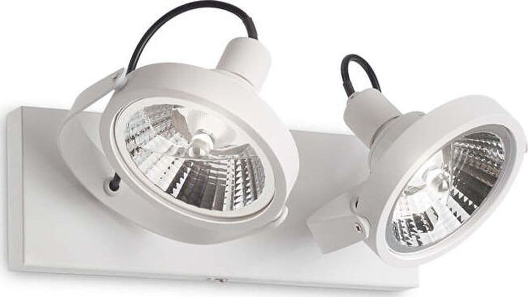 Plafoniera-Moderna-Glim-Metallo-Bianco-2X10W-Gu10-3000K-Luce-Calda