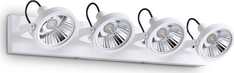 Plafoniera-Moderna-Glim-Metallo-Bianco-4X10W-Gu10-3000K-Luce-Calda