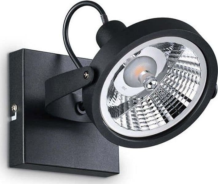 Plafoniera-Moderna-Glim-Metallo-Nero-1-Luce-Gu10-10W-3000K-Luce-Calda