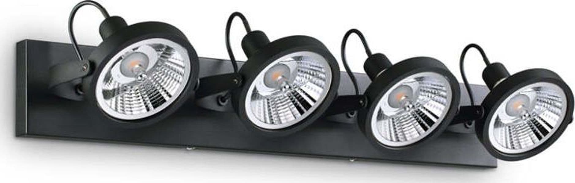 Plafoniera-Moderna-Glim-Metallo-Nero-4X10W-Gu10-3000K-Luce-Calda