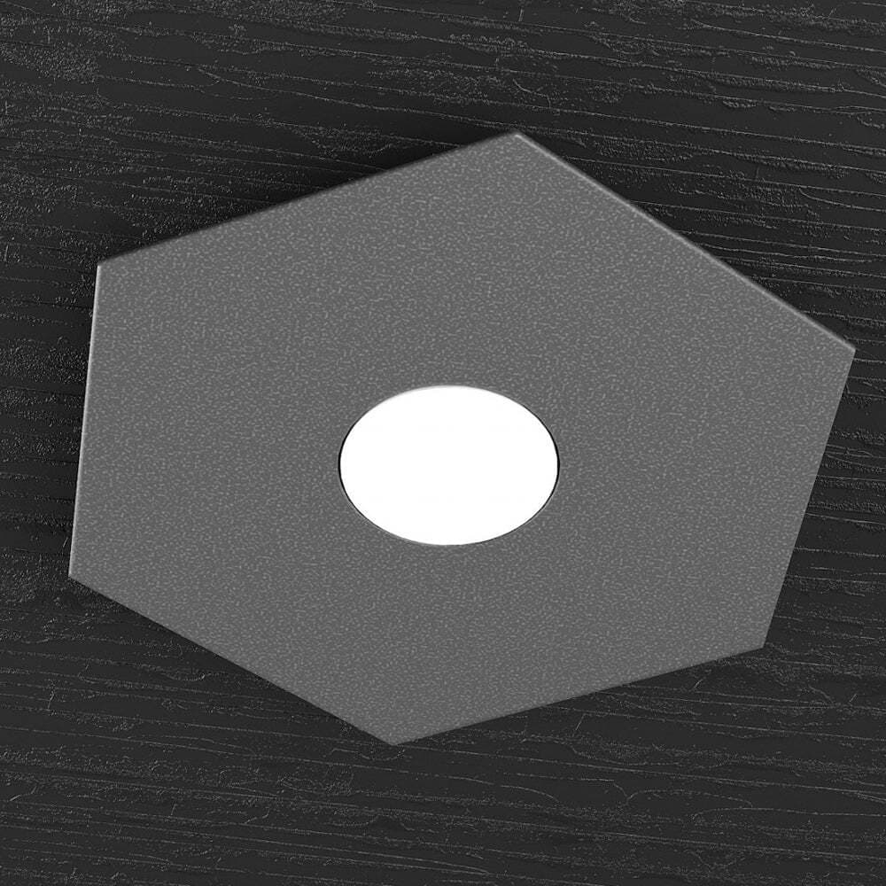 Plafoniera-Moderna-Hexagon-Metallo-Grigio-Antracite-1-Luce-Led-12W