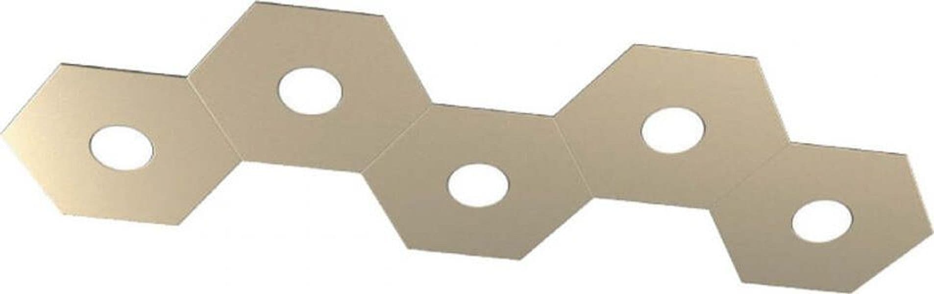 Plafoniera-Moderna-Hexagon-Metallo-Sabbia-5-Luci-Led-12X5W