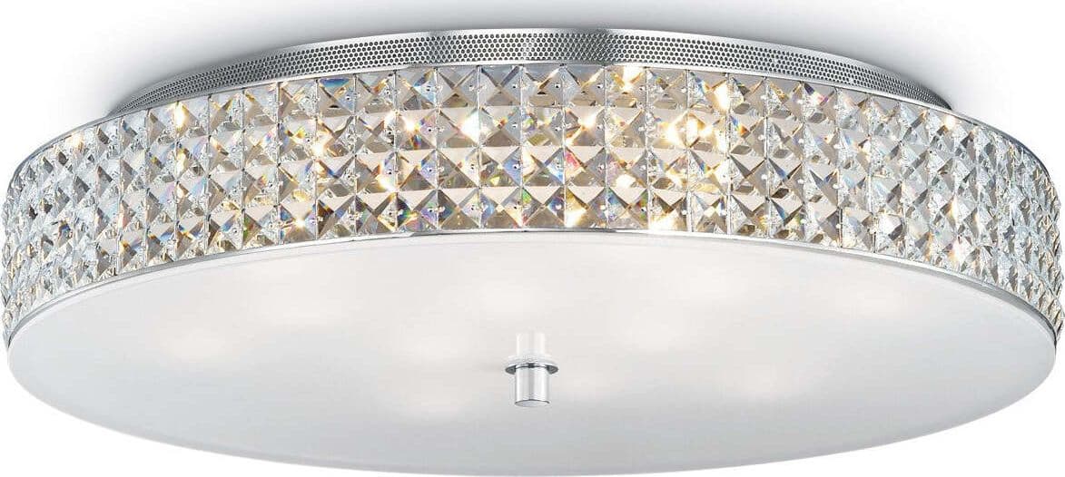 Plafoniera-moderna-Ideal-Lux-ROMA-PL12-087870-G9-LED-vetro-cristallo-lampada-soffitto