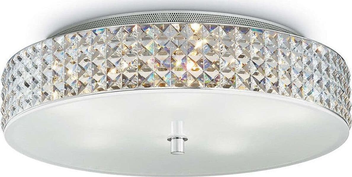 Plafoniera moderna Ideal Lux ROMA PL9 087863 G9 LED vetro cristallo lampada soffitto