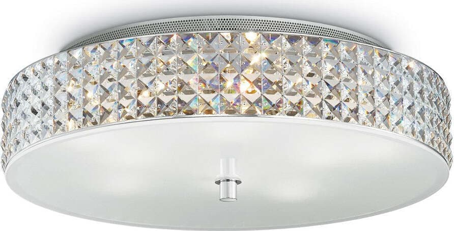 Plafoniera-moderna-Ideal-Lux-ROMA-PL9-087863-G9-LED-vetro-cristallo-lampada-soffitto