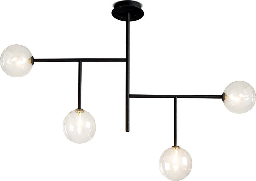 Plafoniera-moderna-Illuminando-BOLLE-PL-4-NR-G9-LED-metallo-vetro-lampada-soffitto