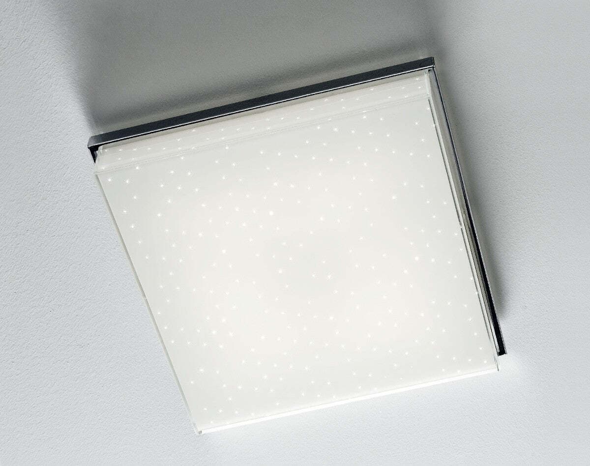 Plafoniera-moderna-Illuminando-BRILLA-PL-M-LED-lampada-soffitto-vetro-bianco-lucido-cielo-stellato-quadrata-22W-1980LM-3000°K