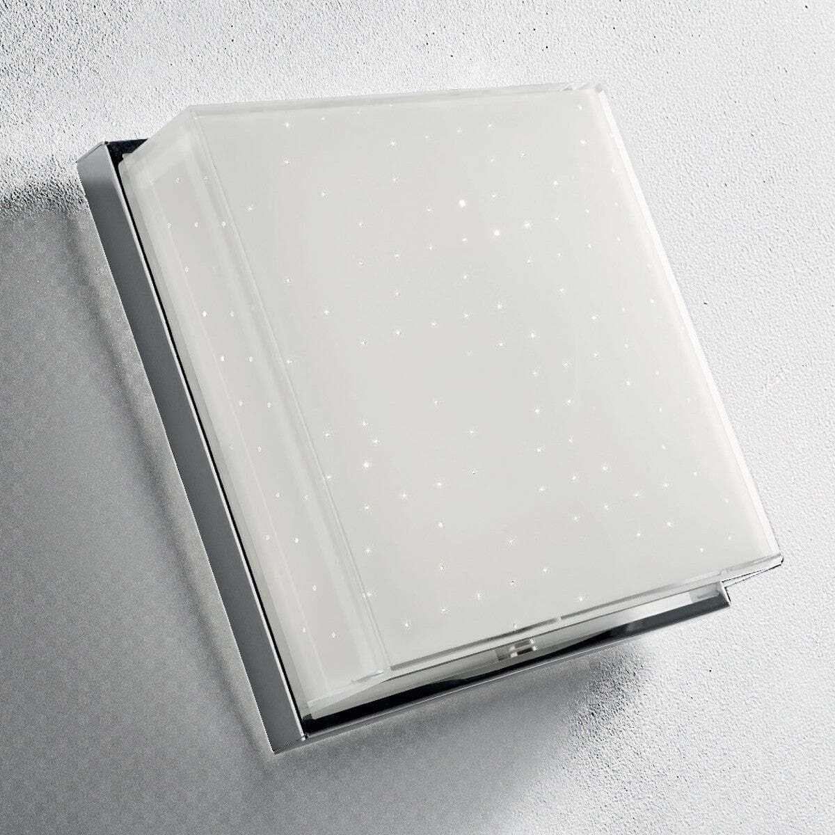Plafoniera-moderna-Illuminando-BRILLA-PL-P-LED-lampada-soffitto-vetro-bianco-lucido-cielo-stellato-quadrata-15W-1350LM-3000°K