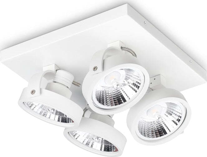 Plafoniera-Moderna-Konig-Metallo-Bianco-4X10W-Gu10-3000K-Luce-Calda
