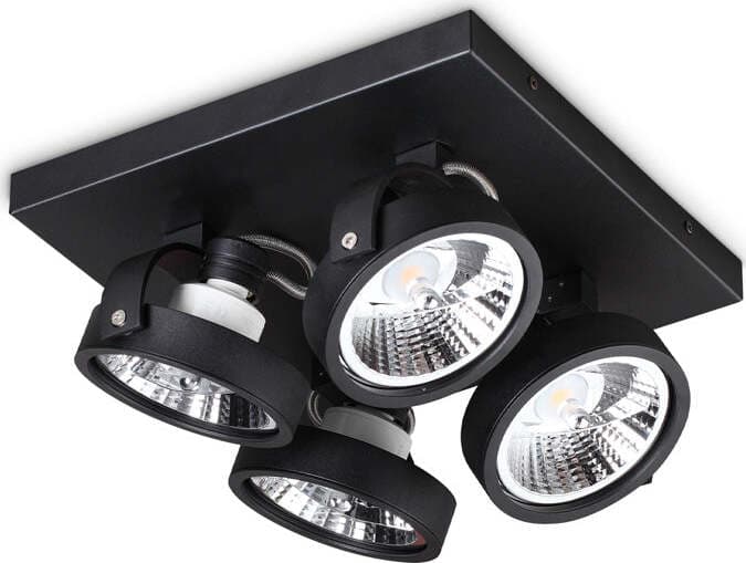 Plafoniera-Moderna-Konig-Metallo-Nero-4X10W-Gu10-3000K-Luce-Calda