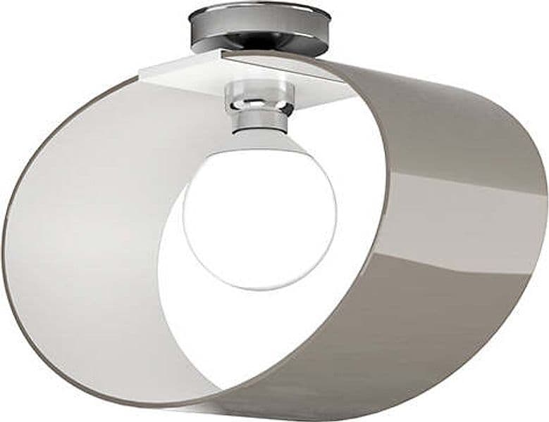 Plafoniera-Moderna-Lap-Metallo-Bianco-E-Vetro-Tortora-1-Luce-E27-42Cm