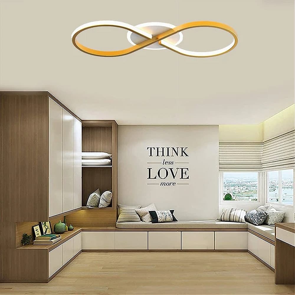PLAFONIERA MODERNA LED 22W INTRECCIATO FORMA INFINITO ORO LUCE NATURALE 4000K 71316 in Plafoniere Trade Shop italia - Napoli, commercioVirtuoso.it