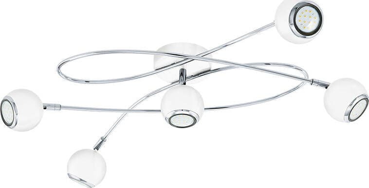 Plafoniera-Moderna-Locanda-5-Luci-Acciaio-Bianco-E-Cromo