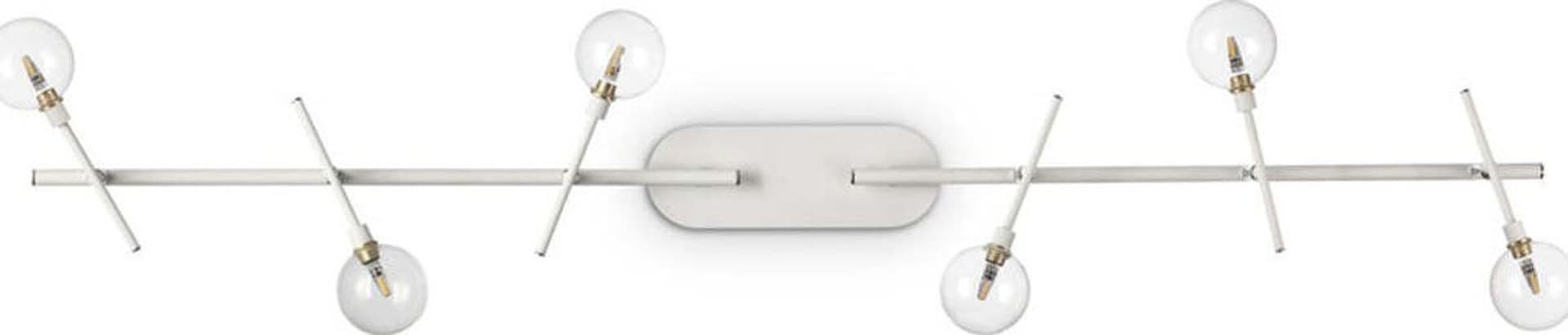 Plafoniera-Moderna-Maracas-Metallo-Bianco-6-Luci-2W-3000K-Luce-Calda