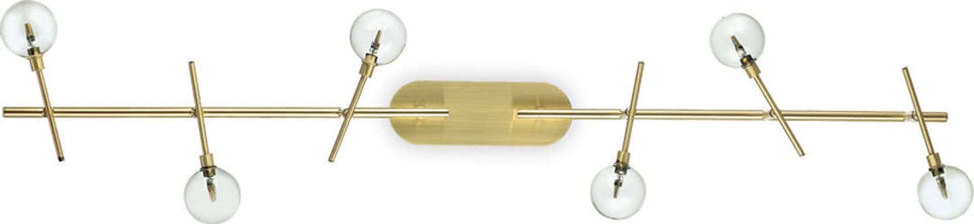 Plafoniera-Moderna-Maracas-Metallo-Ottone-6-Luci-2W-3000K-Luce-Calda