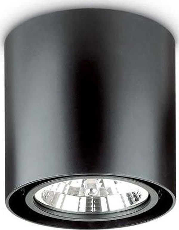 Plafoniera-Moderna-Mood-Round-Alluminio-Nero-1-Luce-Gu10-10W-3000Kd15Cm