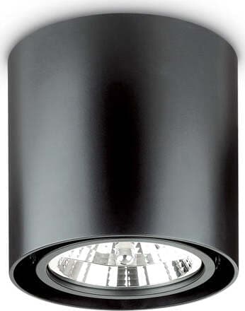 Plafoniera-Moderna-Mood-Round-Alluminio-Nero-1-Luce-Gu10-10W-3000Kd15Cm
