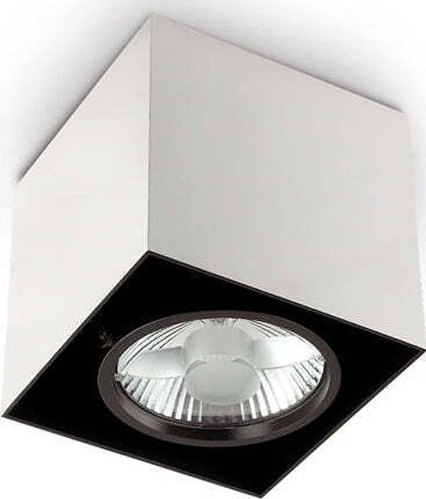 Plafoniera-Moderna-Mood-Square-Alluminio-Bianco-1-Luce-Gu10-7W-3000K-D9Cm