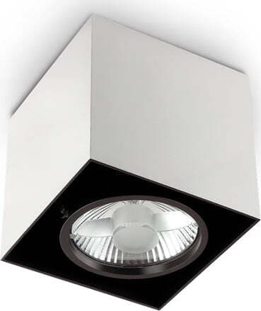 Plafoniera-Moderna-Mood-Square-Alluminio-Bianco-1-Luce-Gu10-7W-3000K-D9Cm